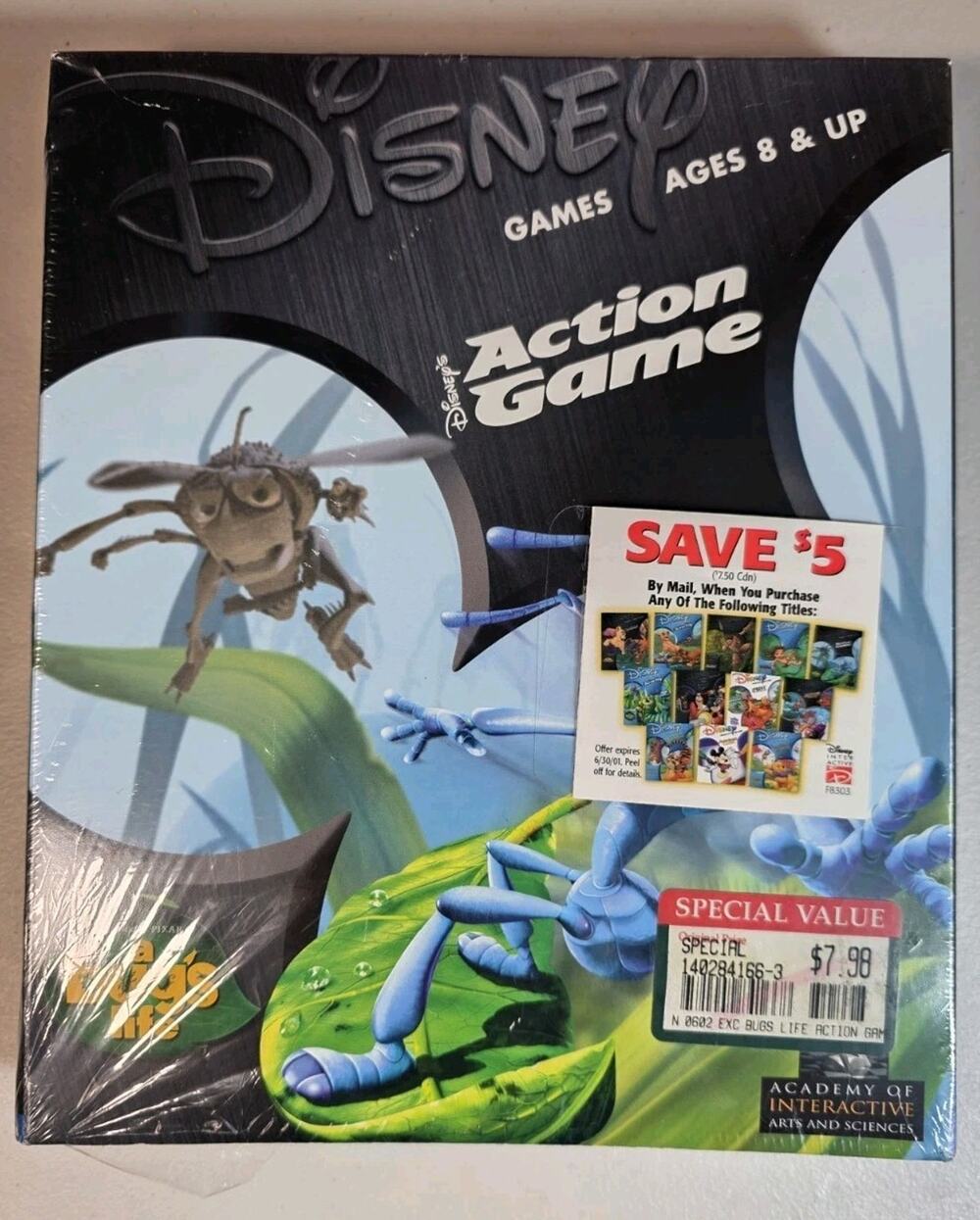 A Bug's Life Disney Pixar Action Video Game Win95 98 CD-ROM 1998 NEW SEALED BOX